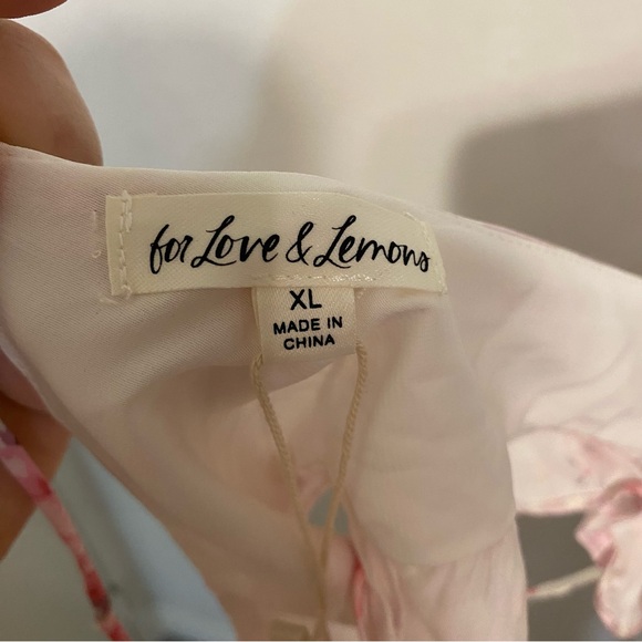 For Love & Lemons Large Taylor Bra Top Floral Pink White Festival‎ Coquette - Picture 6 of 7